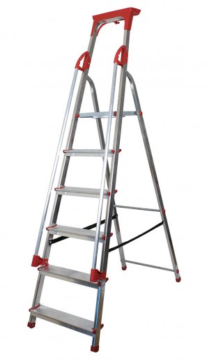 Abbey 6 Step Aluminium Safety Platform Step Ladder