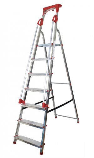 Abbey 7 Step Aluminium Safety Platform Step Ladder