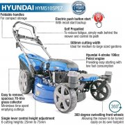 Hyundai HYM510SPEZ 20" / 51cm Self Propelled Zero-Turn Electric Start Lawn Mower