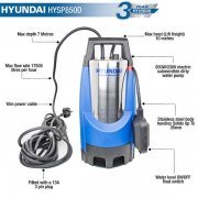 Hyundai HYSP850D 850W Stainless Steel Electric Submersible Dirty Water Pump