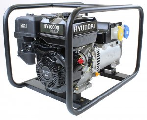 Hyundai HY10000 Hire Pro 7Kw Recoil Start Site Petrol Generator