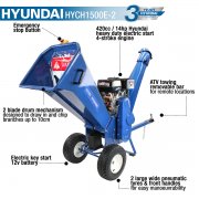 Hyundai HYCH1500E-2 420cc 4-Stroke Petrol Wood Chipper / Shredder