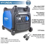 Hyundai HY6500SEi 6.6kW / 8.25kVA Remote Start Petrol Inverter Generator