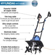 Hyundai HYT1050E 1050W 360mm Electric Garden Tiller / Cultivator / Rotovator