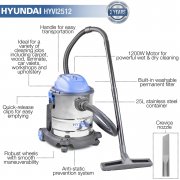 Hyundai HYVI2512 1200W 3-in-1 Wet & Dry Vacuum Cleaner