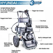 Hyundai HYW3000P2 190 Bar / 2800 Psi 210cc Petrol Pressure Washer - 8.75lpm