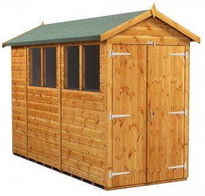 Power 10x4 Apex Garden Shed with Double Doors