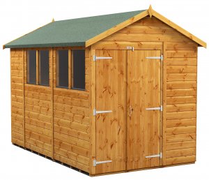 Power 10x6 Apex Garden Shed with Double Doors