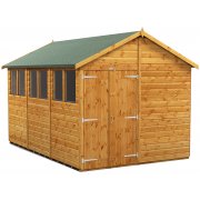 Power 12x8 Apex Garden Shed with Double Doors