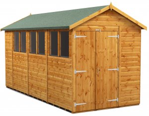 Power 14x6 Apex Garden Shed with Double Doors