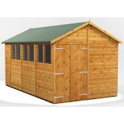 Power 14x8 Apex Garden Shed with Double Doors