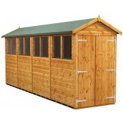 Power 16x4 Apex Garden Shed with Double Doors