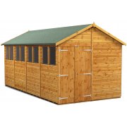 Power 16x6 Apex Garden Shed with Double Doors