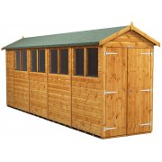 Power 18x4 Apex Garden Shed with Double Doors