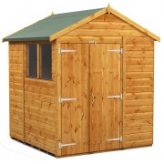 Power 6x6 Apex Garden Shed with Double doors