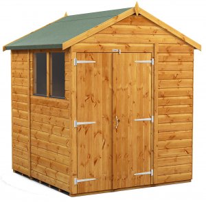 Power 6x6 Apex Garden Shed with Double doors