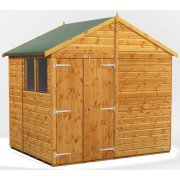 Power 6x8 Apex Garden Shed with Double Doors