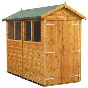Power 8x4 Apex Garden Shed with Double doors