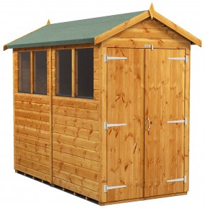 Power 8x4 Apex Garden Shed with Double doors