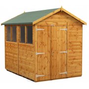 Power 8x6 Apex Garden Shed with Double Doors