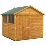 Power 8x8 Apex Garden Shed with Double Doors