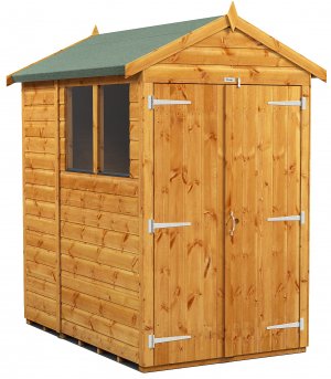 Power Apex 6x4 Garden Shed with Double Doors